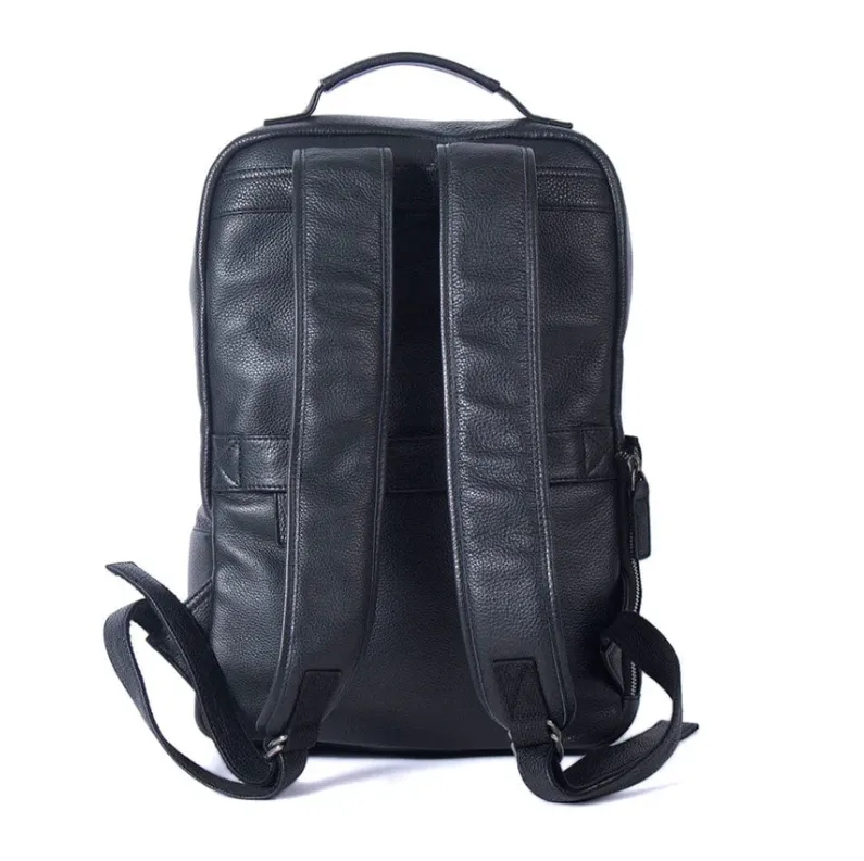 Black Leather Laptop Backpack | Serengeti