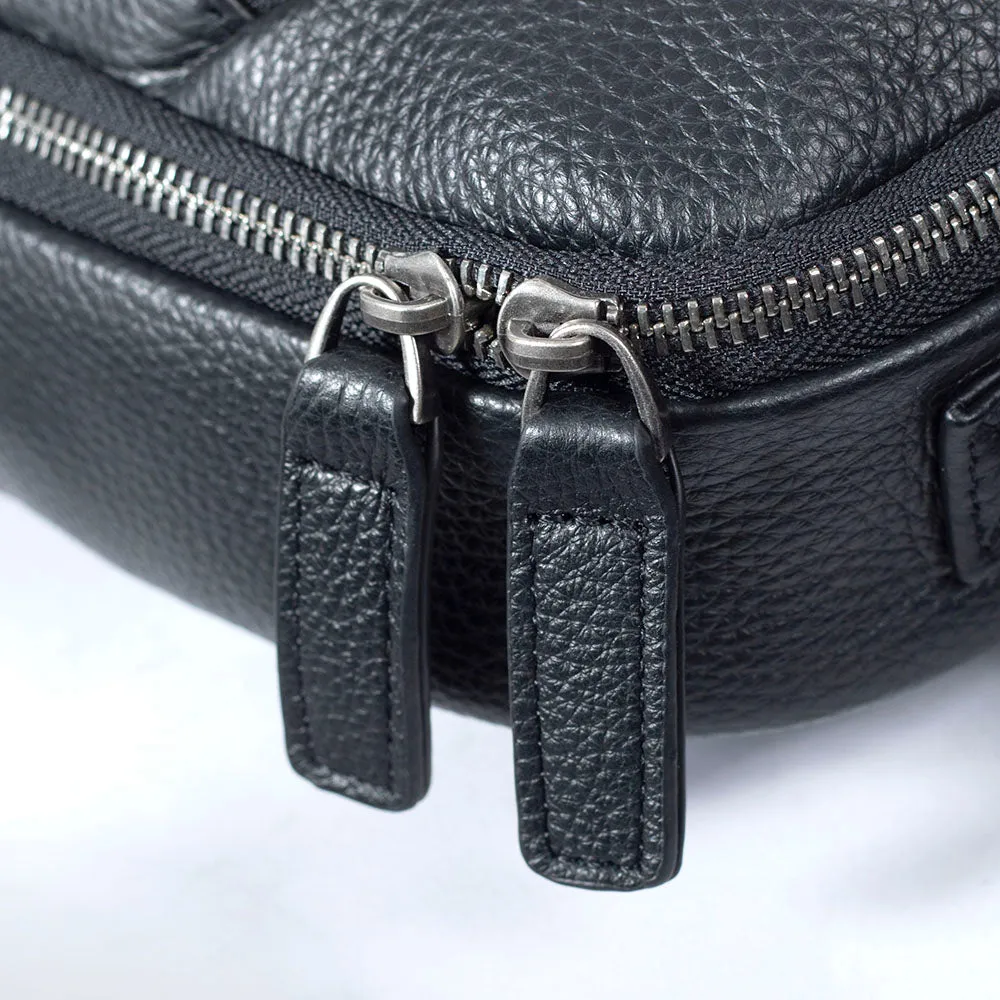 Black Leather Laptop Backpack | Serengeti