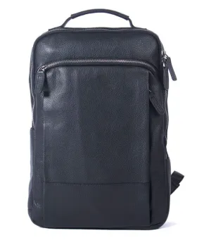 Black Leather Laptop Backpack | Serengeti