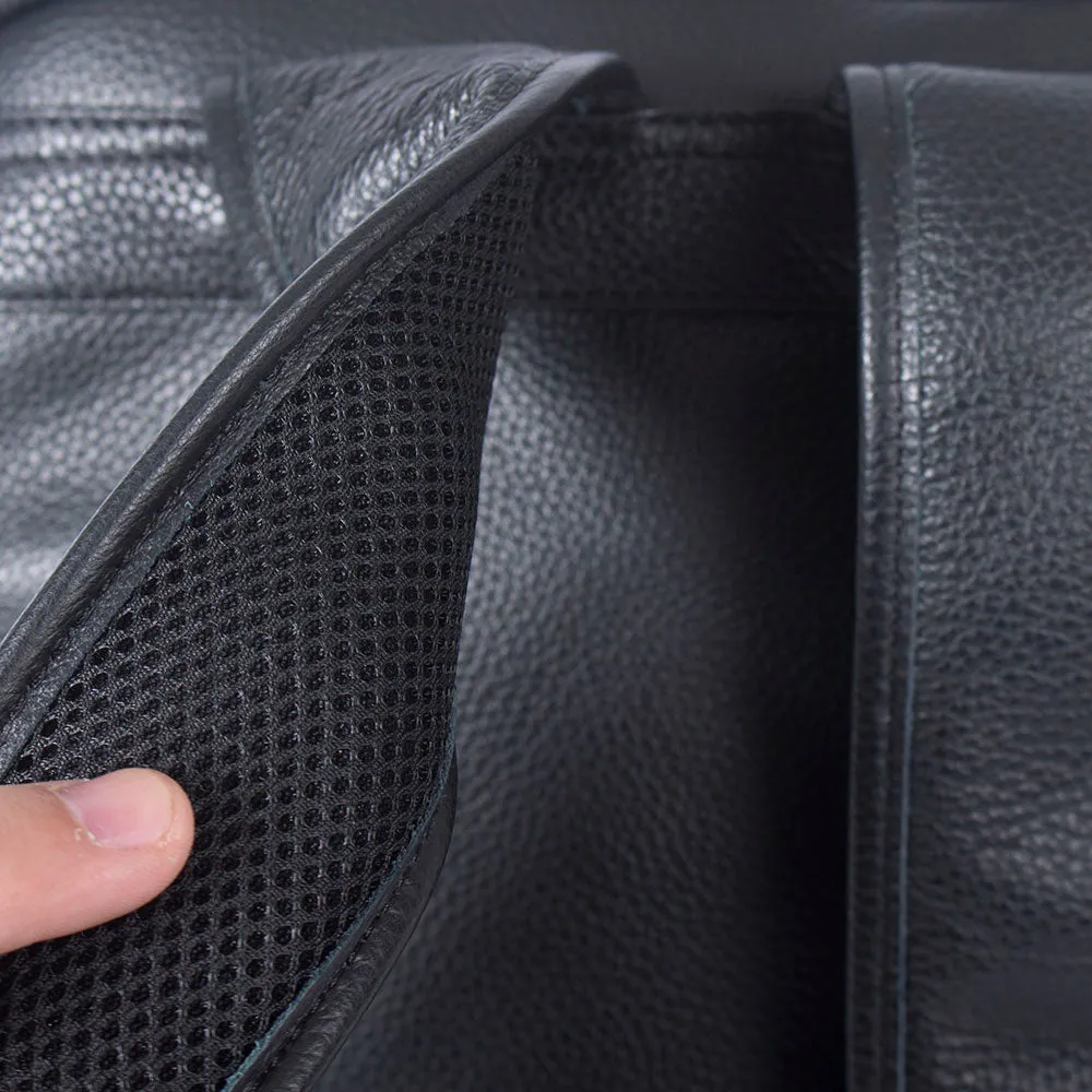Black Leather Laptop Backpack | Serengeti