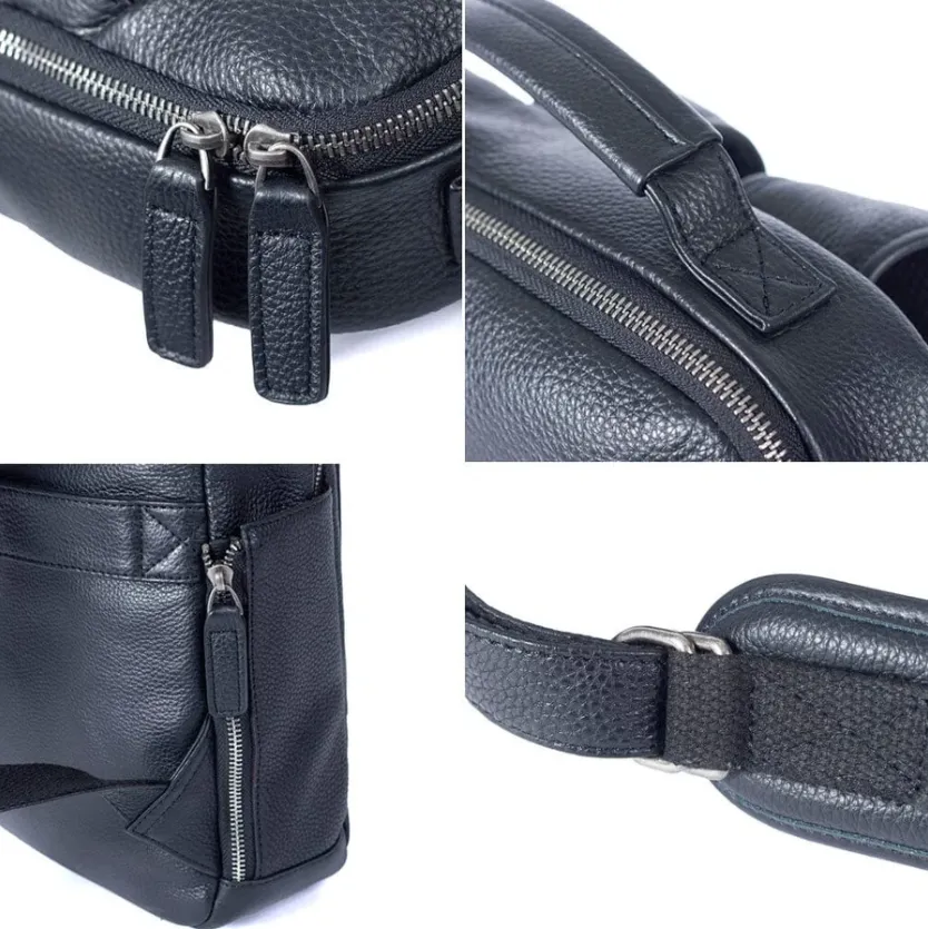 Black Leather Laptop Backpack | Serengeti