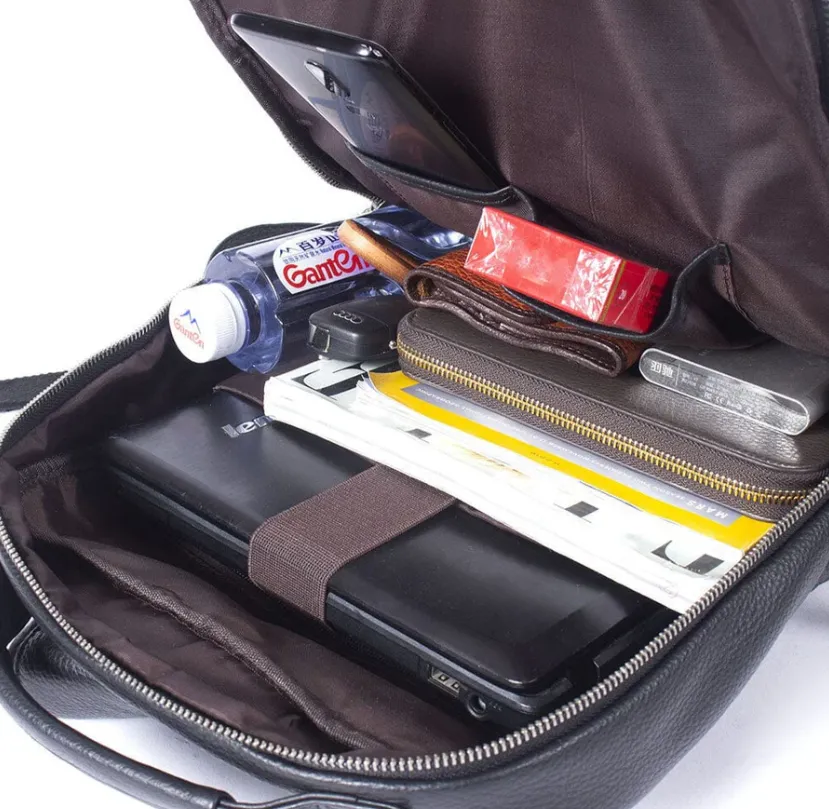 Black Leather Laptop Backpack | Serengeti