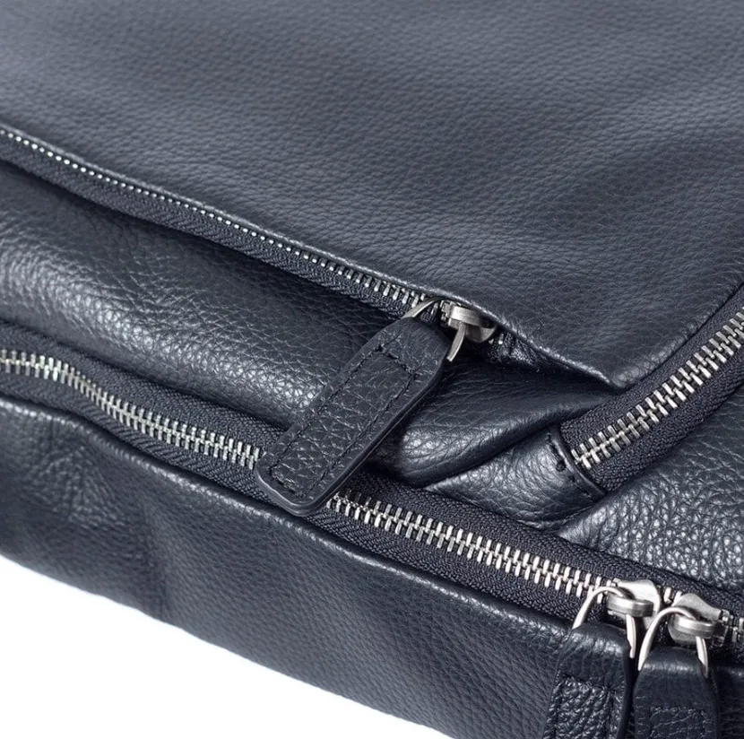 Black Leather Laptop Backpack | Serengeti