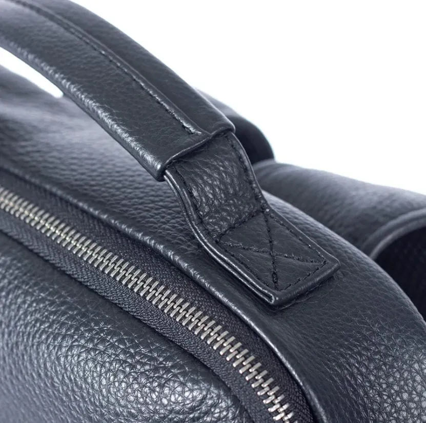 Black Leather Laptop Backpack | Serengeti