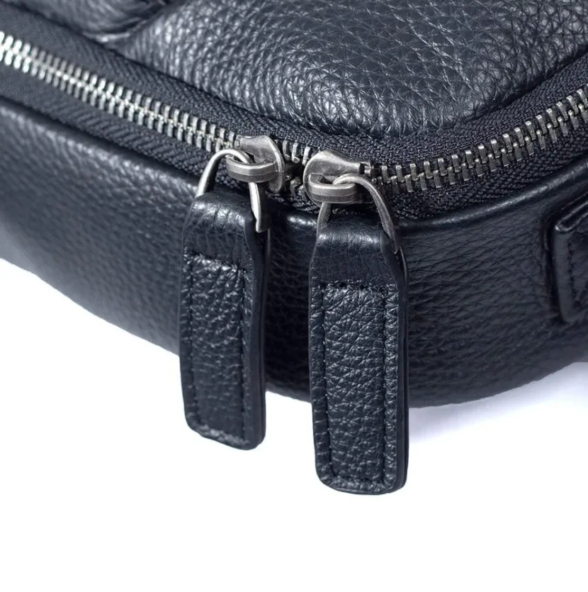 Black Leather Laptop Backpack | Serengeti