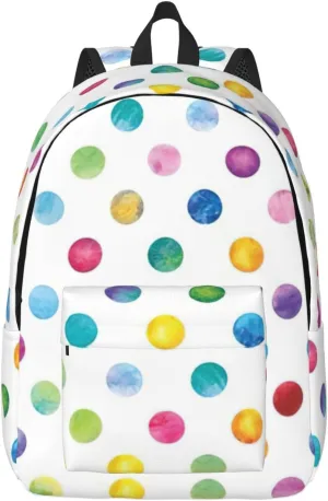 Blue Polka Dot Pattern Canvas Casual Lightweight Duffel Bag, Fashion Duffel Bag, Casual Daypack, Unisex Travel Backpack