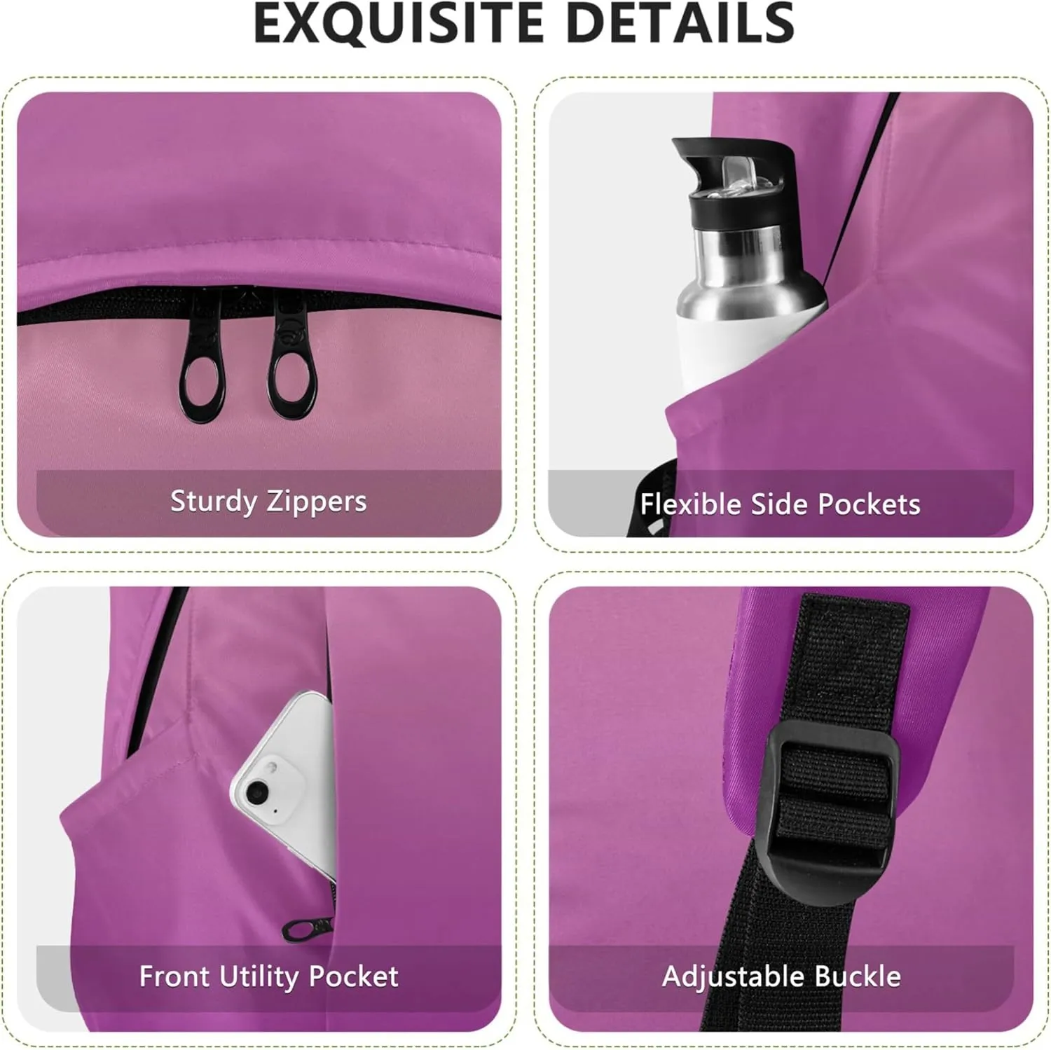 Blush Pink Patriarch Gradient Womens Casual Daypack Backpacks Fashion Cool College Backpacks for Girls