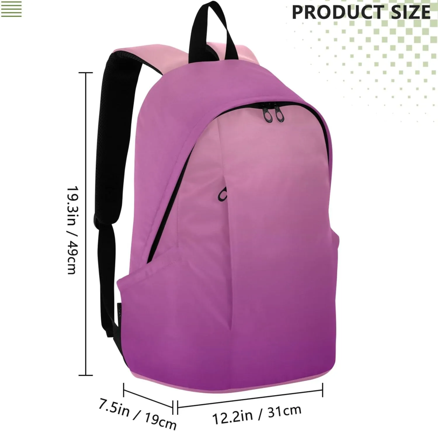 Blush Pink Patriarch Gradient Womens Casual Daypack Backpacks Fashion Cool College Backpacks for Girls