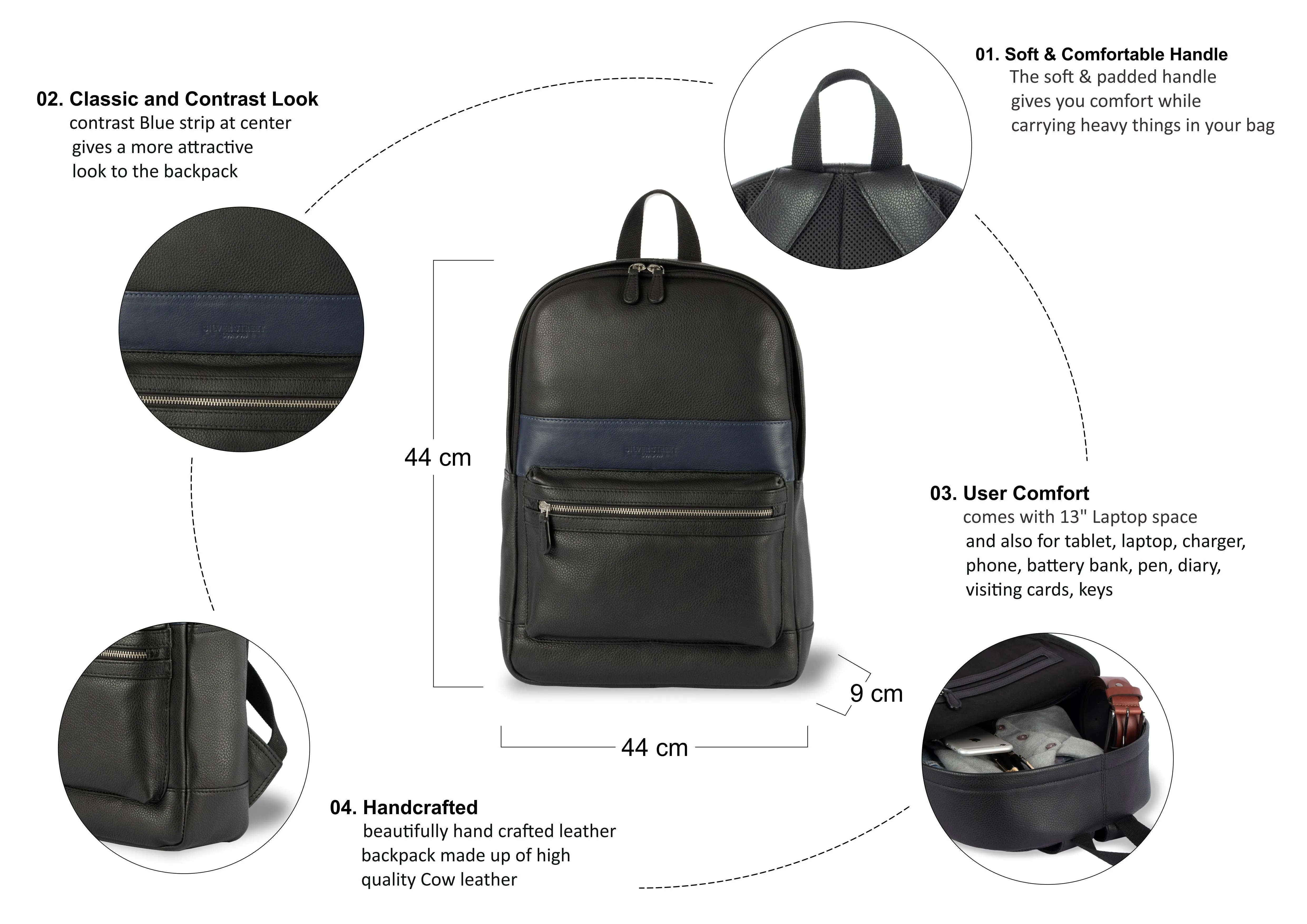 Bourne Leather Backpacks - Black