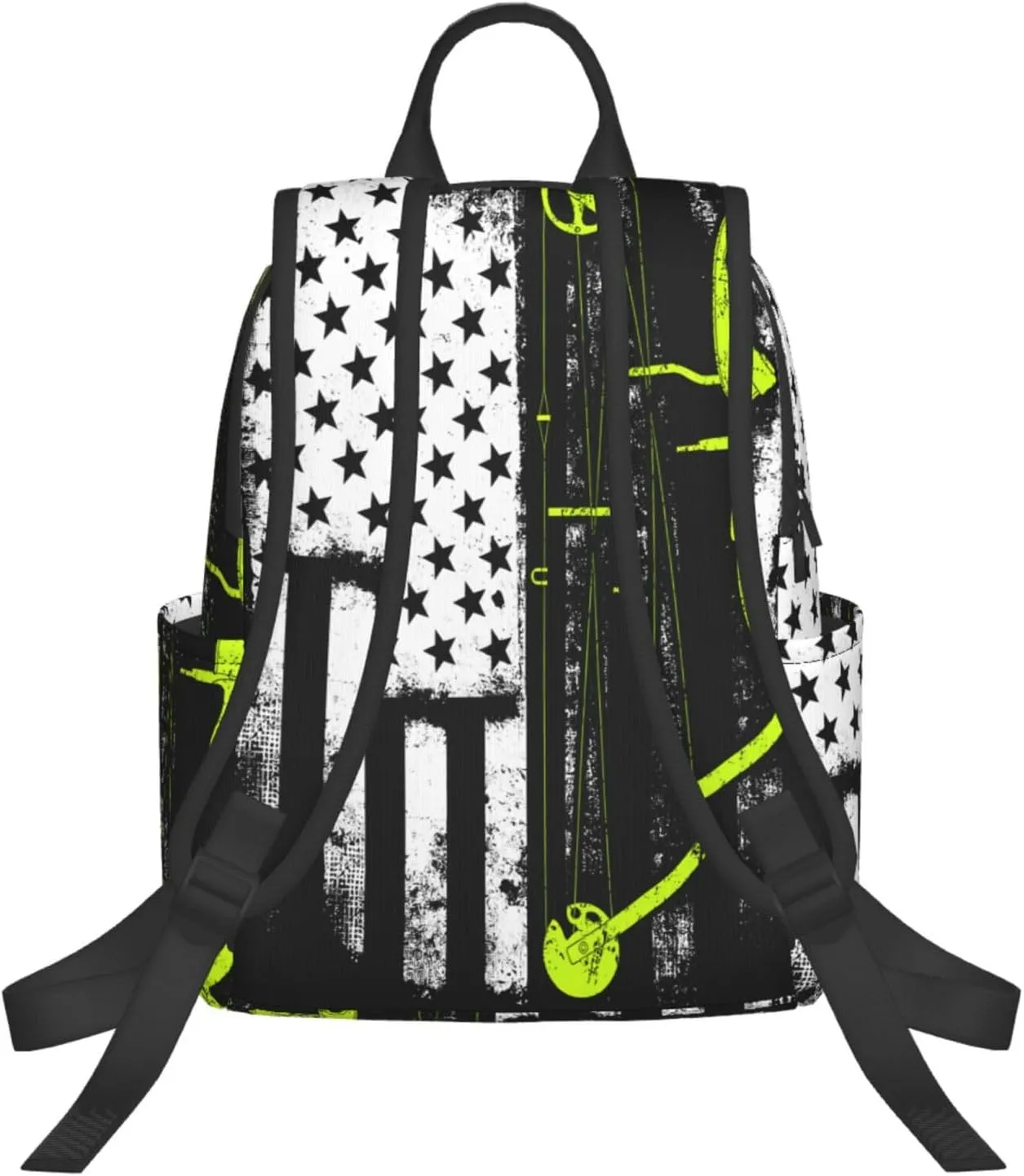 Bow Hunting American Flag Archery Bowhunter Casual Backpacks Laptop Backpack Outdoor Travel Rucksack Sport Carry-On Daypack Lightweight Bag with Multi-Pockets