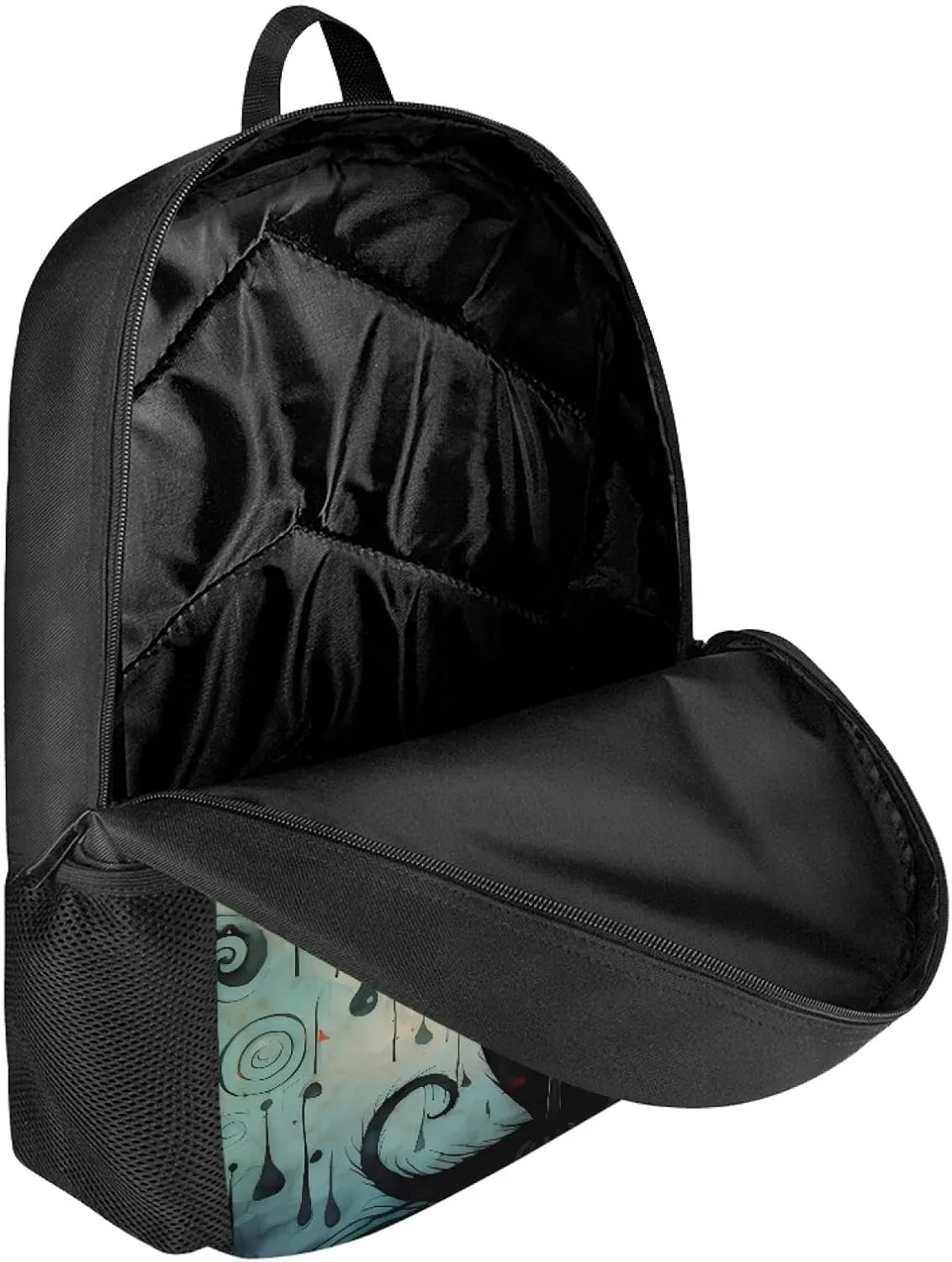 Boys Girls 3D Cool Fox Printed School Backpack Laptop Backpacks School Bag Daypack for Travel Casual,Black Cat