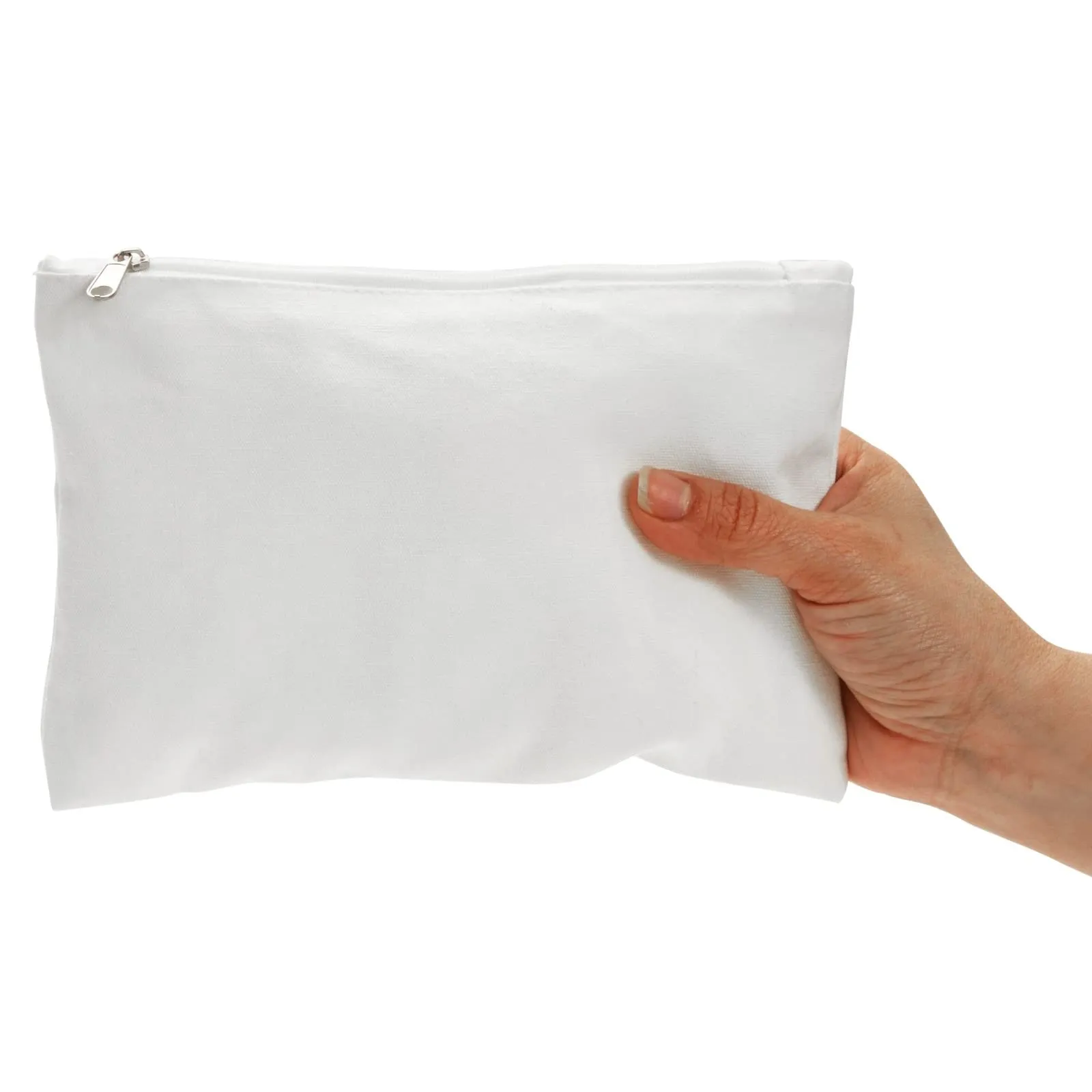 Bright Creations 6-Pack White Makeup Bag Set with Zipper - 8x6 Customizable Cotton Canvas Pouches for DIY Arts and Crafts, Items to Tie-Dye for Cosmetic Items, Stationary, Party Favors - Canvas Bag