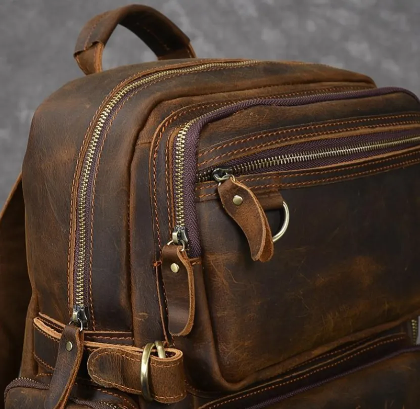Brown Leather Backpack | Skocjan