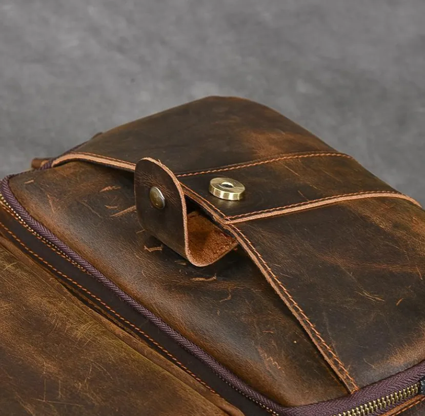 Brown Leather Backpack | Skocjan