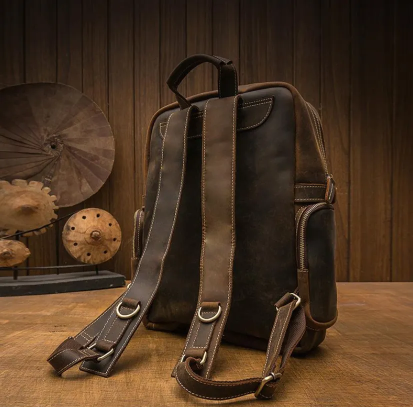 Brown Leather Backpack | Skocjan
