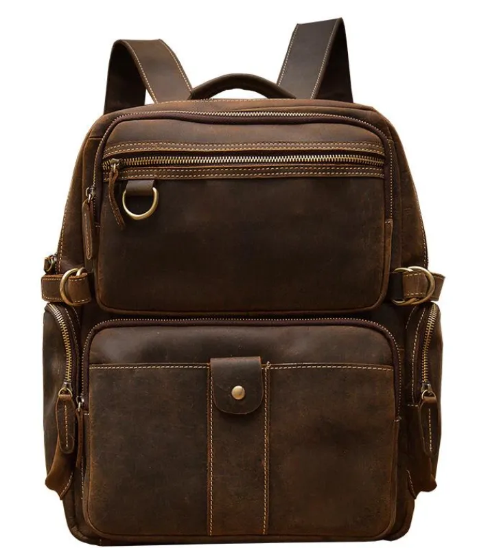 Brown Leather Backpack | Skocjan