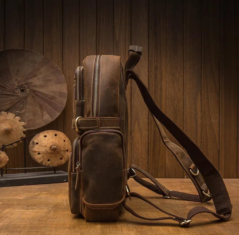 Brown Leather Backpack | Skocjan