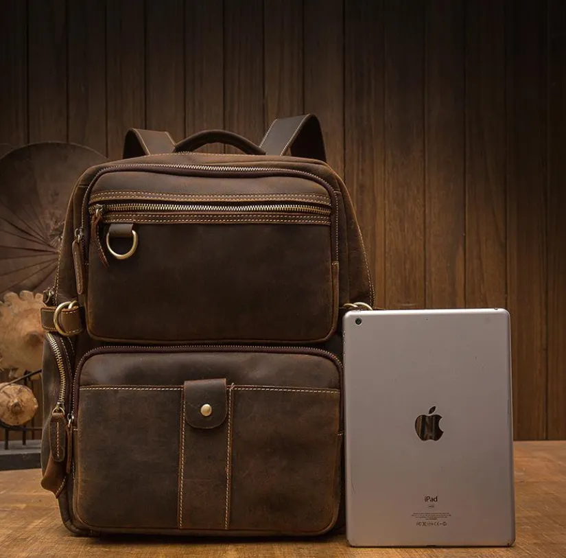 Brown Leather Backpack | Skocjan
