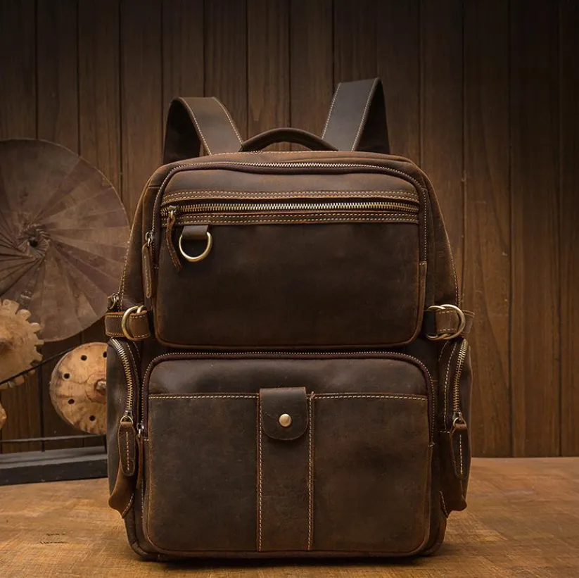 Brown Leather Backpack | Skocjan