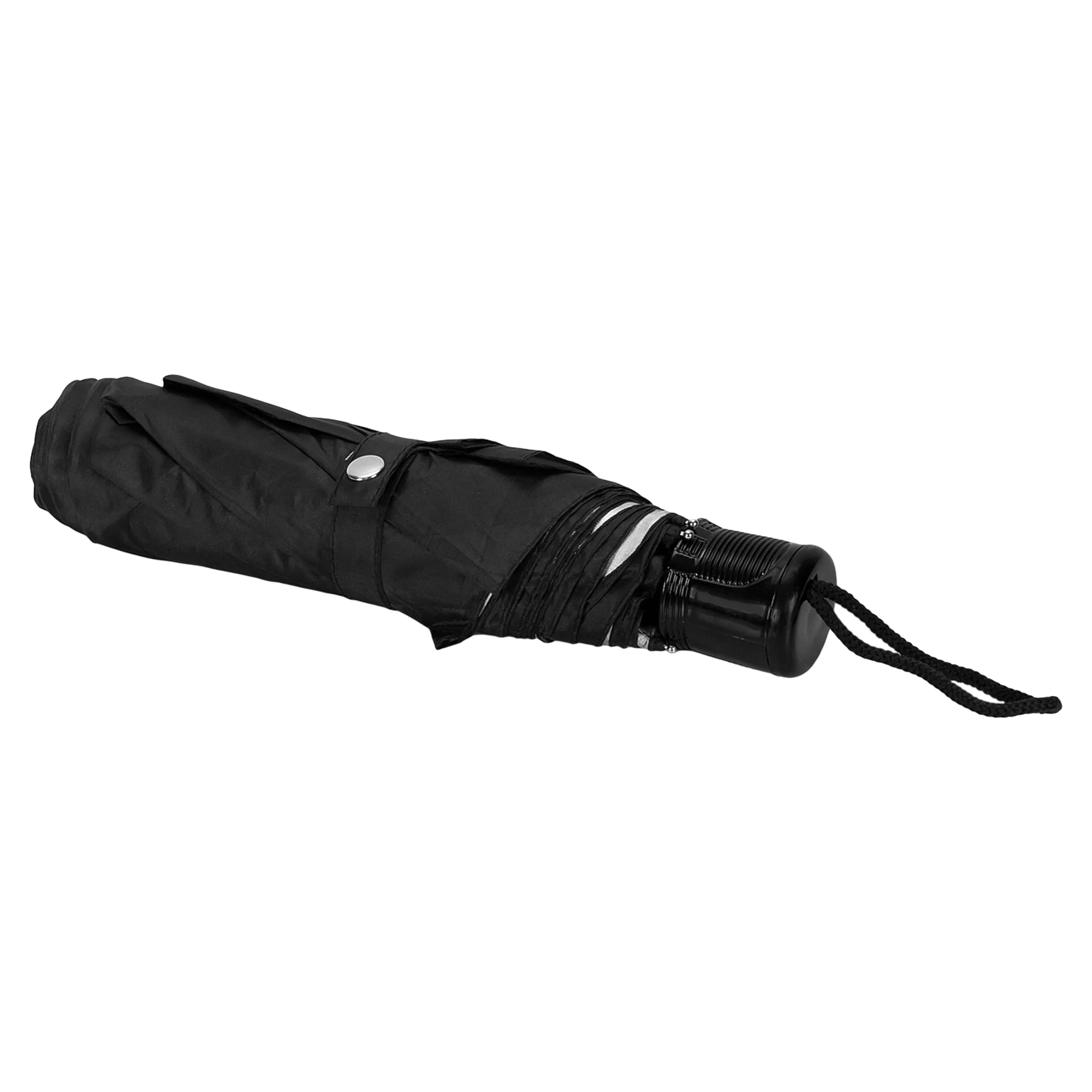 BTfash Round Handle 3 Fold Small size Black Portable Umbrella for Men Women & Kids | UV Protection, Waterproof, Rain, Sunlight Protection | Pack of 1