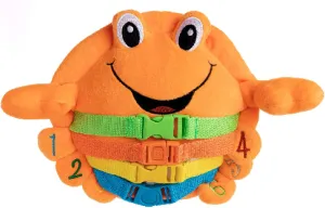 Buckle Toys - Barney Crab Stuffed Animal - Montessori Learning Toy for Toddlers - Develop Motor Skills and Problem Solving - Great Car Trip Activities for Kids