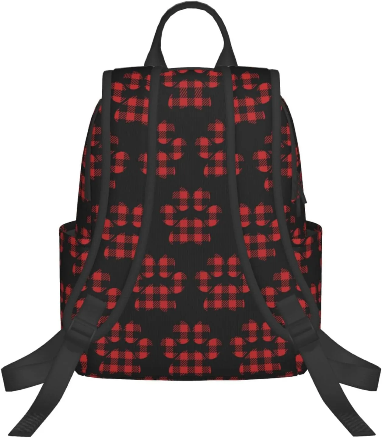 Buffalo Plaid Paw Casual Backpacks Large Capacity Laptop Backpack Sports Rucksack Travel Daypack Adjustable Shoulder Strap Work Bag for Outdoor Camping
