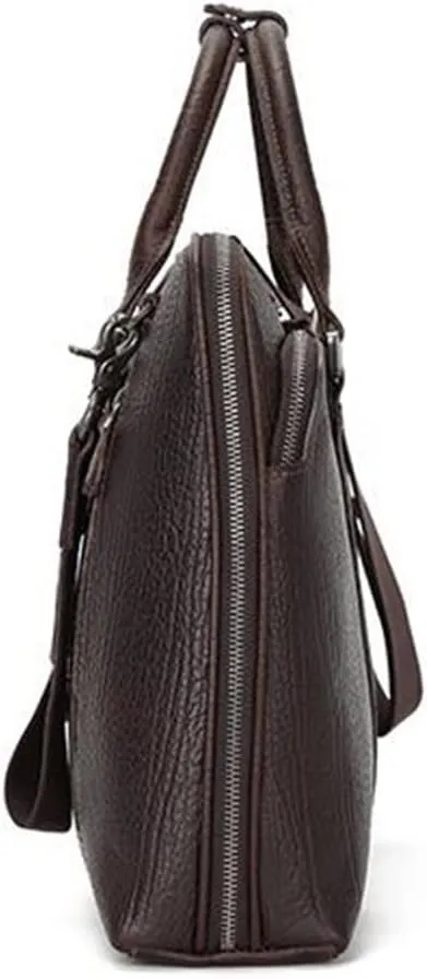 Business Men's Handbag Briefcase Shoulder Crossbody Bag Genuine Layer Cowhide Leather Men's Bag