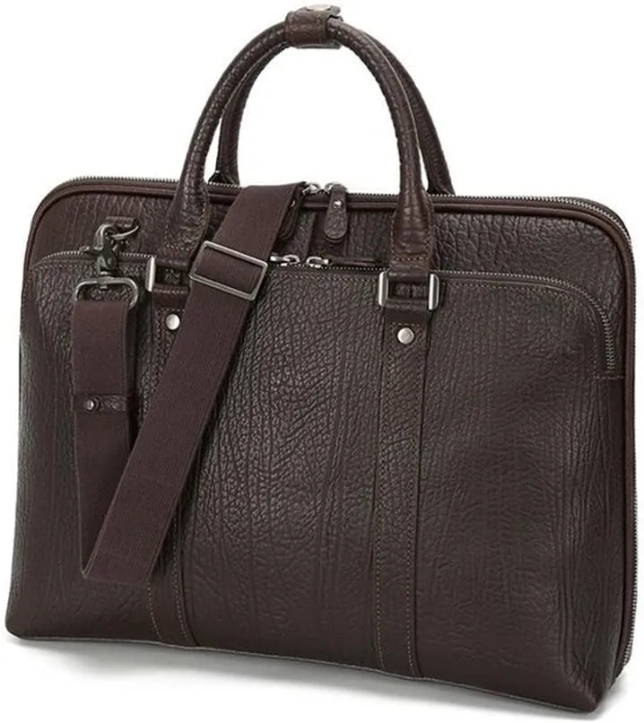 Business Men's Handbag Briefcase Shoulder Crossbody Bag Genuine Layer Cowhide Leather Men's Bag