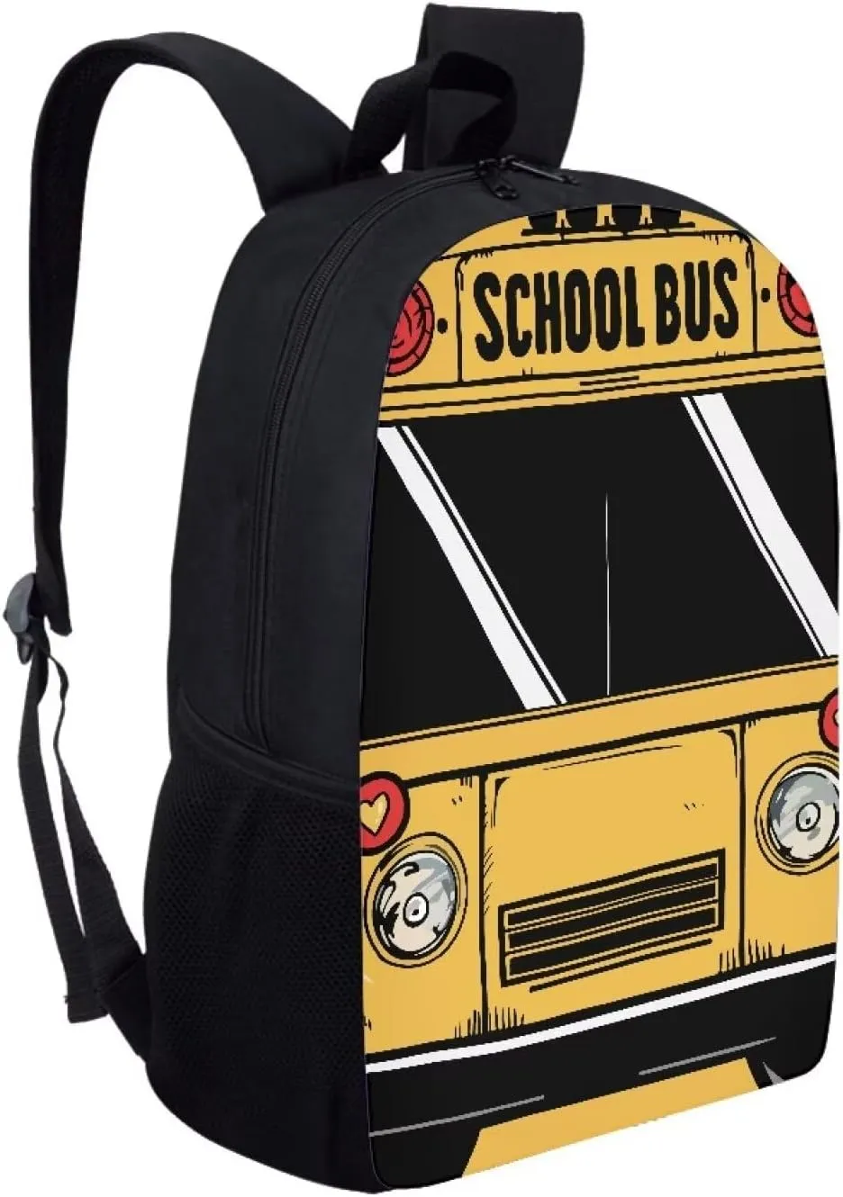 Buybai School Backpack for Girls Boys Kids Schoolbag Children Bookbag 17 Inch Lightweight School Bus Printed Student Shoulders Bag with Double Zipper