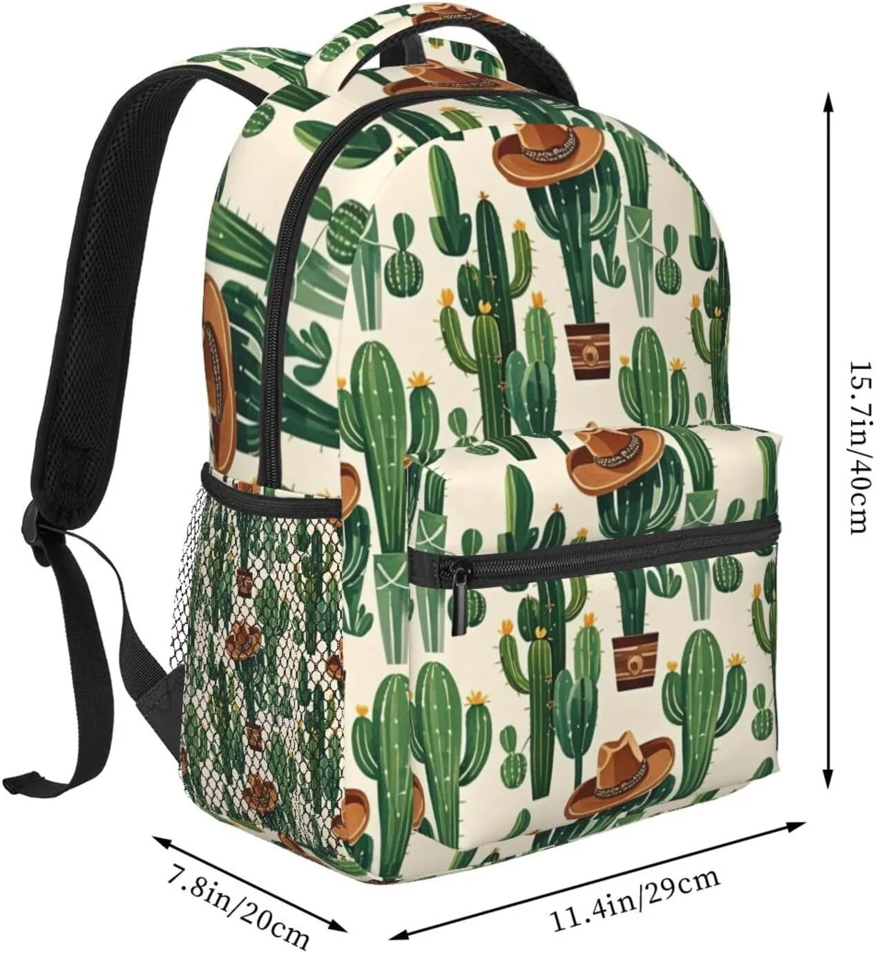 Cactus Western Adult Backpacks 15 Inch Laptop Backpack Double Shoulder Bag for Work Travel Gifts
