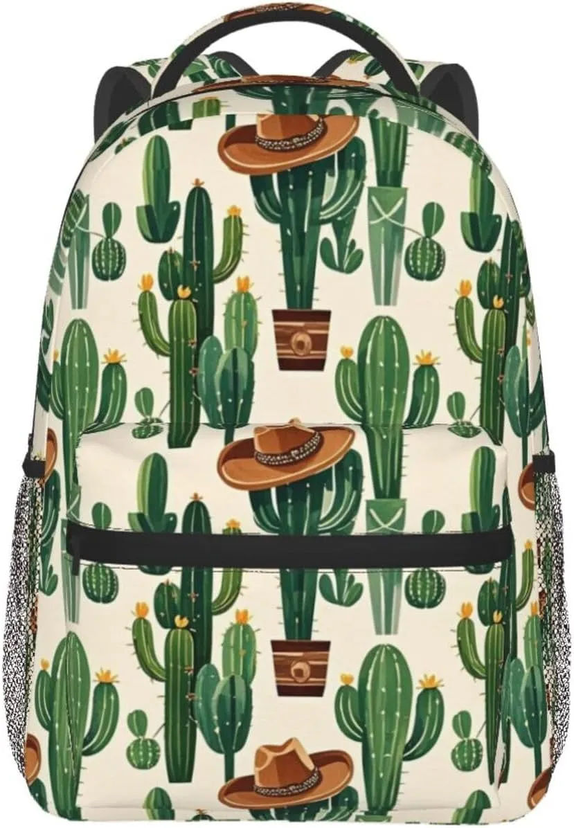 Cactus Western Adult Backpacks 15 Inch Laptop Backpack Double Shoulder Bag for Work Travel Gifts