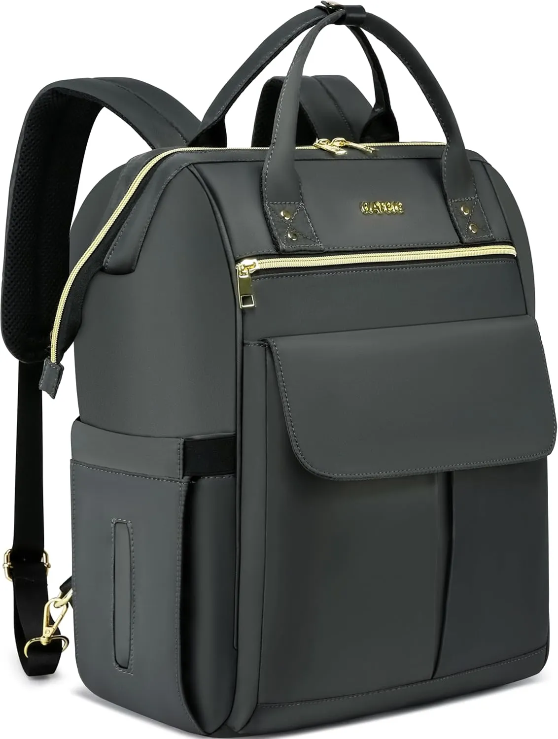 CAFELE Backpack for Women Men,Convertible Large Wide Open School Backpacks for Boys Girls,Water Resistant College Bookbag Fit 17.3 Inch Notebook, Dark gray(2321H-02)