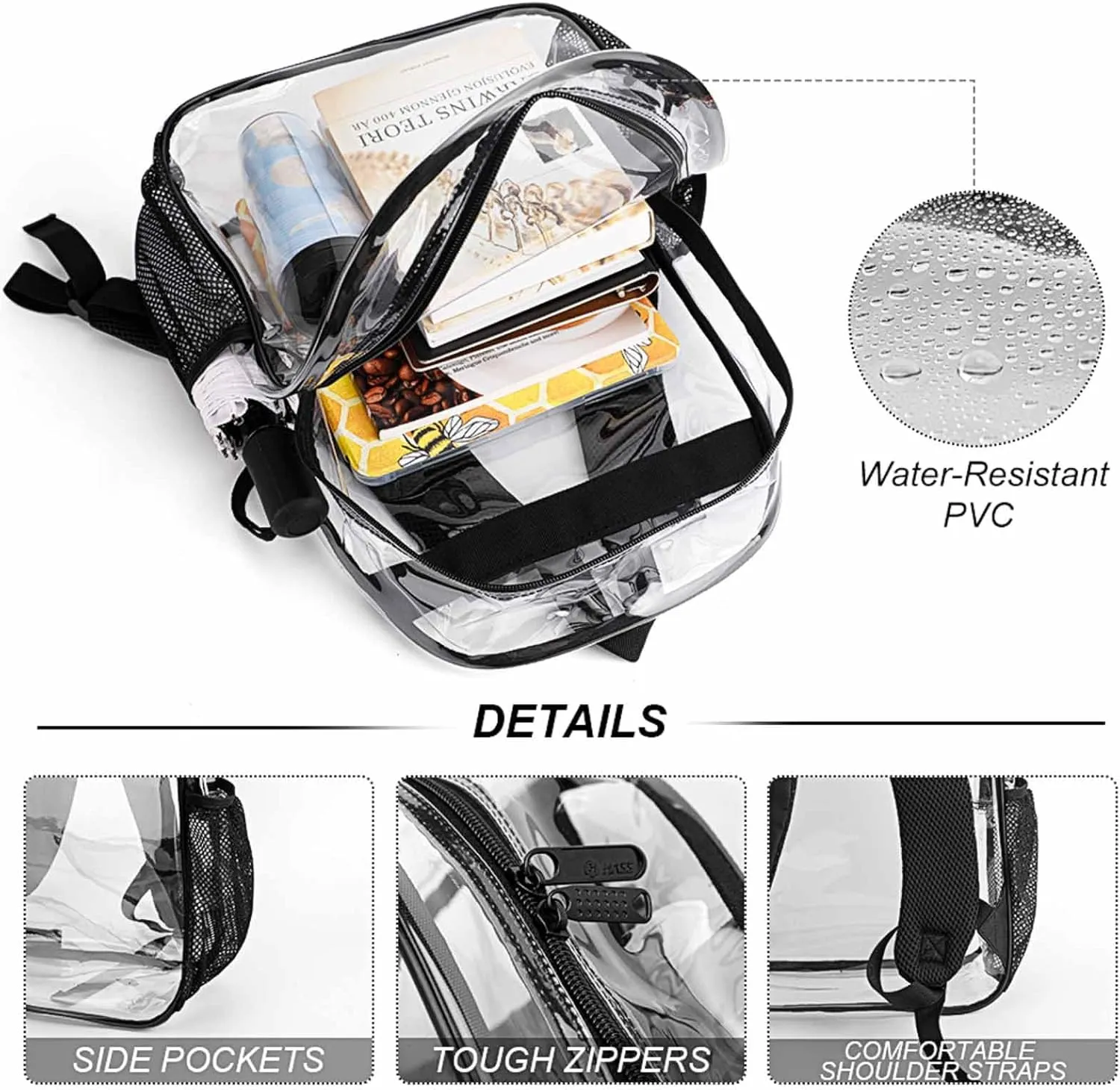 California State Flag Clear Backpacks PVC Transparent Laptop Backpack Multipurpose Double Shoulder Bag for Men Women Gifts