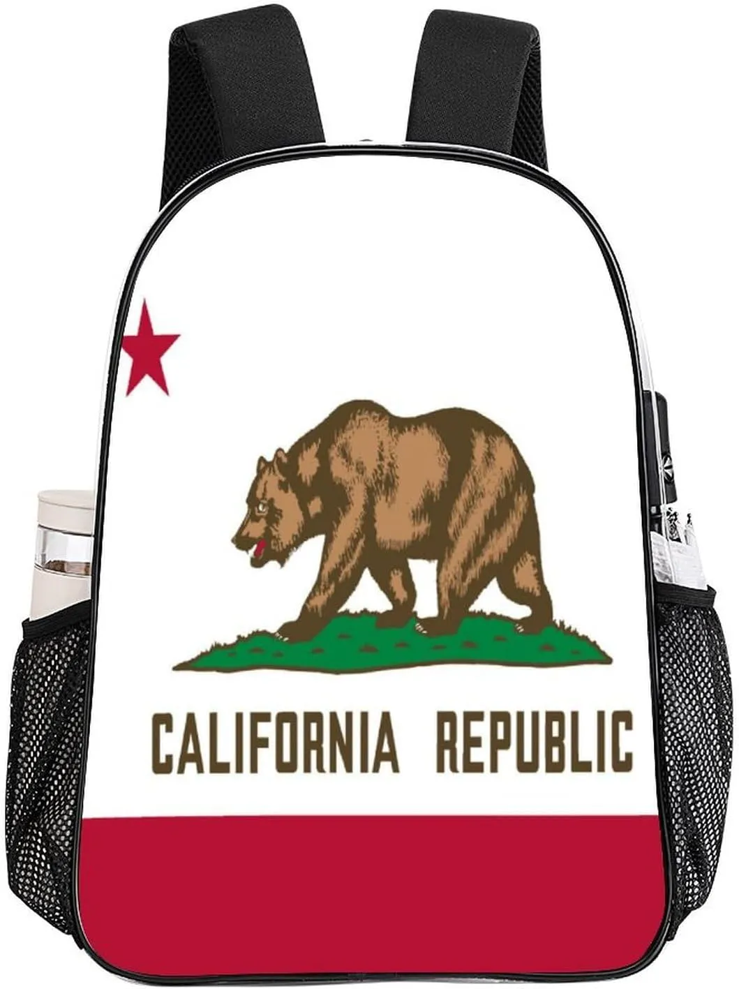 California State Flag Clear Backpacks PVC Transparent Laptop Backpack Multipurpose Double Shoulder Bag for Men Women Gifts