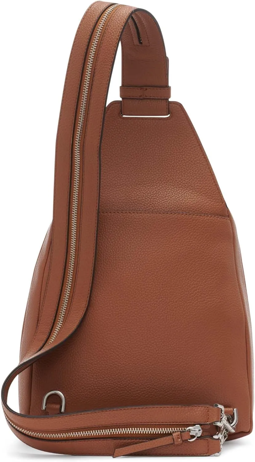 Calvin Klein Women's Myra Backpack for Women – Vegan Leather Convertible Sling Backpack, 2 Pockets, Caramel, One Size