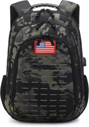 Camo Backpack,Small Tactical Backpack for outdoor,Military Teen Boys Backpacks for School with USB Charging Port,40L