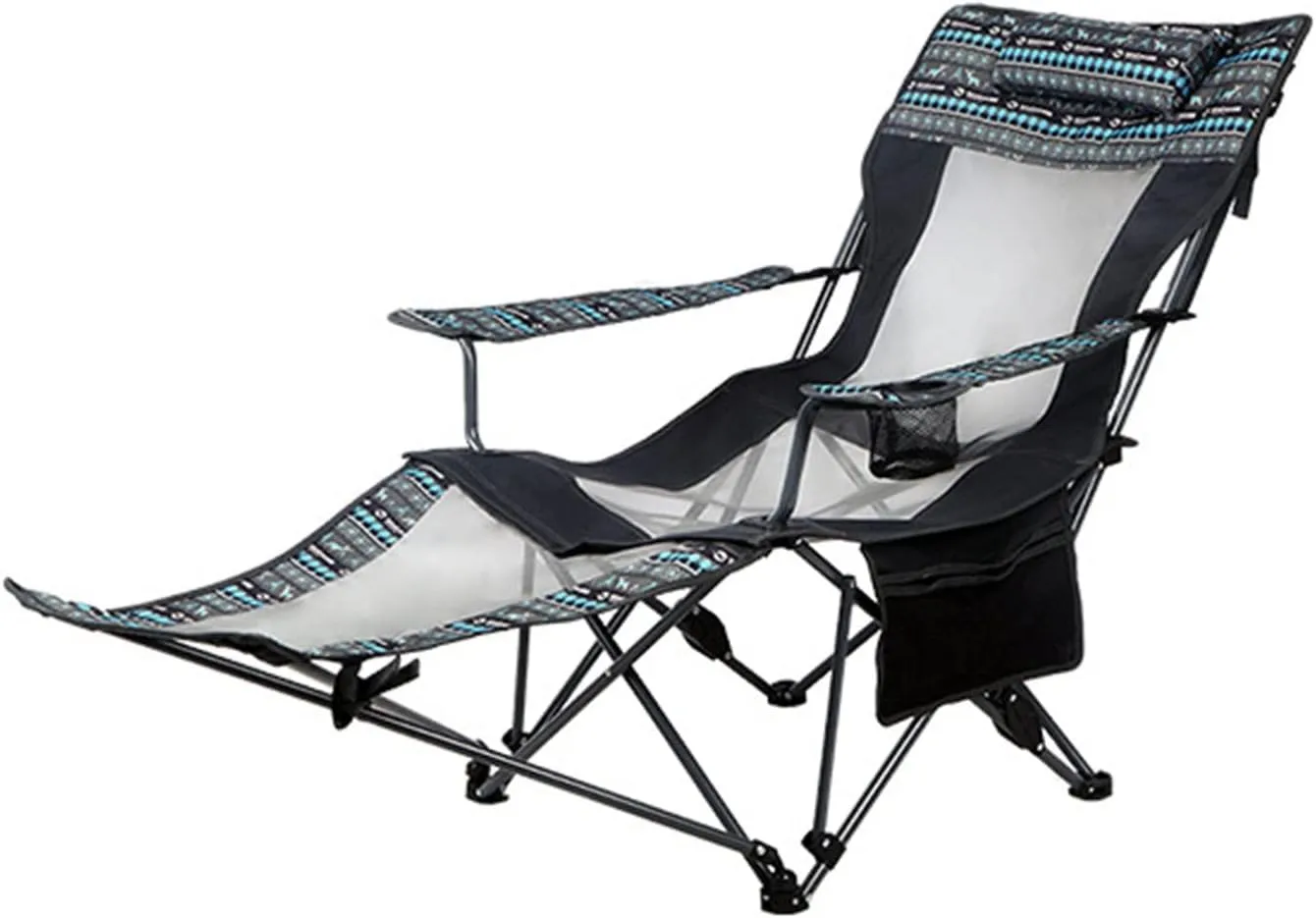 Camping Chairs 2 in 1 Camping Folding Recliner Chair with Camping Lounge Chair for Travel Hiking
