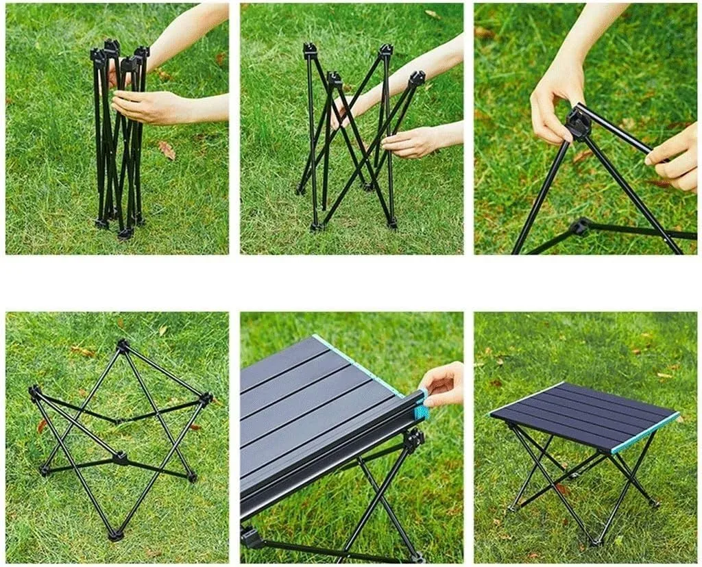 Camping Table Folding Table Outdoor Table Camping Folding Table Aluminum Alloy Lightweight Foldable Fold Up Portable Camping Fishing Folding Table Folding Camping Table, 40*35*29cm
