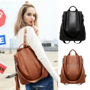 canta backpack shoulder solid leather PU bag classic Female color Value-for-money anti-theft backpack fashion Big-value deals