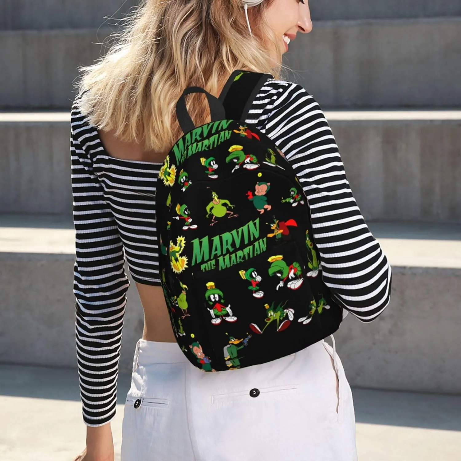 Canvas Backpacks Marvin Anime The Martian Laptop Backpack Unisex Multipurpose Double Shoulder Bag for Camping Travle Work Hiking Gifts