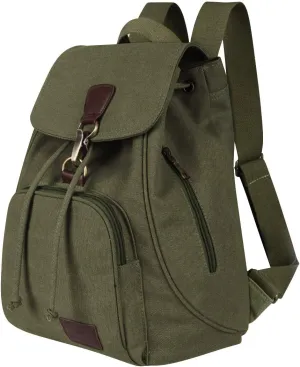 Canvas Fashion Backpacks Purse Casual Outdoor Shopping Daypacks Sports Rucksack Hiking Travel Multipurpose Bag Green