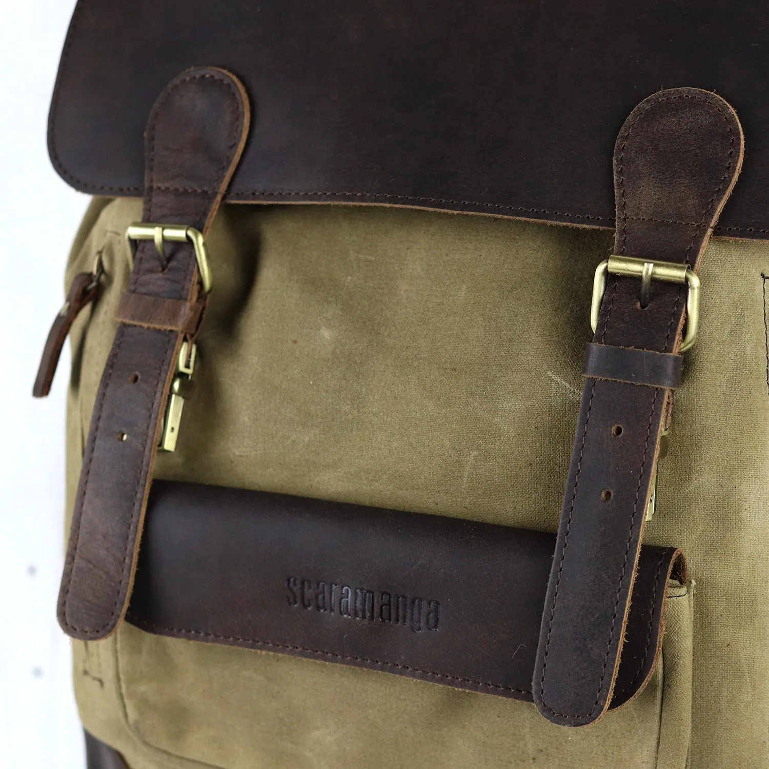 Canvas Leather Backpack Large FLBG14025