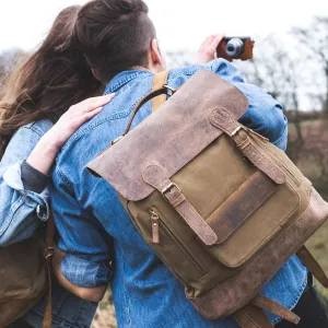 Canvas Leather Backpack Large FLBG14025