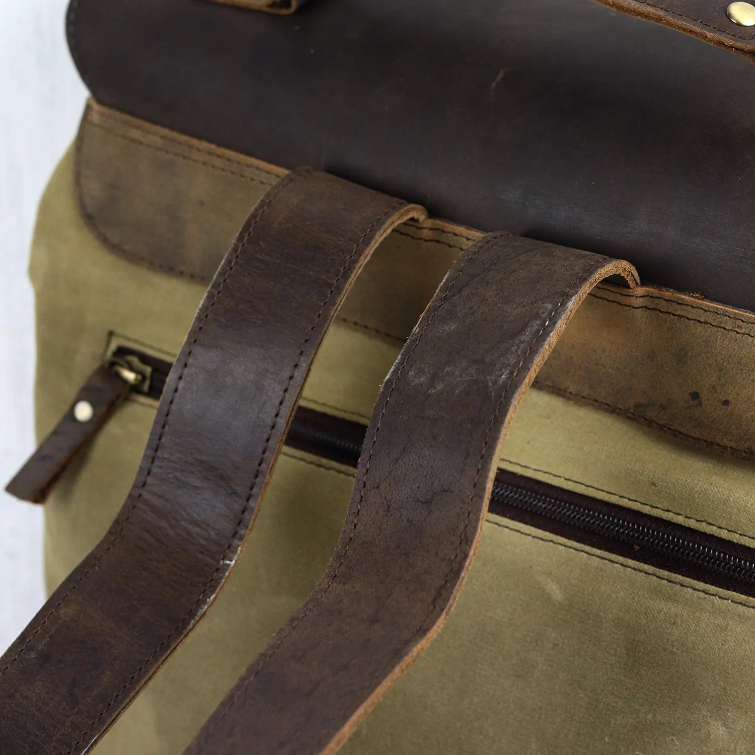 Canvas Leather Backpack Large FLBG14025