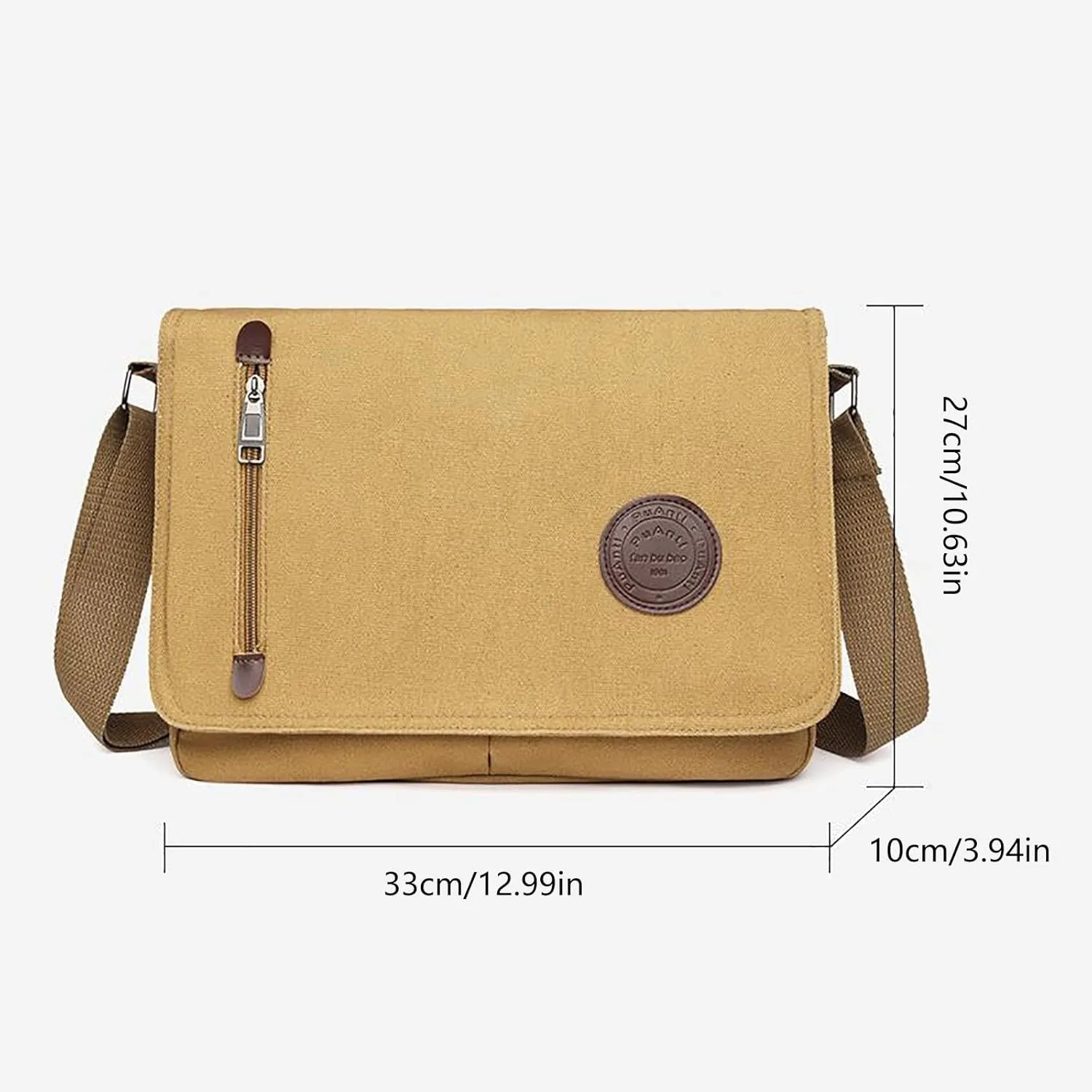Canvas Messenger Bag Laptop Bag For Men Women For School Work Travel Wedding Bag (Green, One Size)