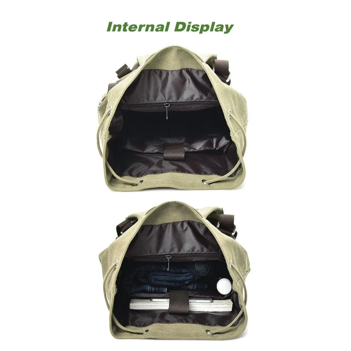 Canvas Sports Backpack Mens Leisure Travel Schoolbag Multi-purpose Backpack