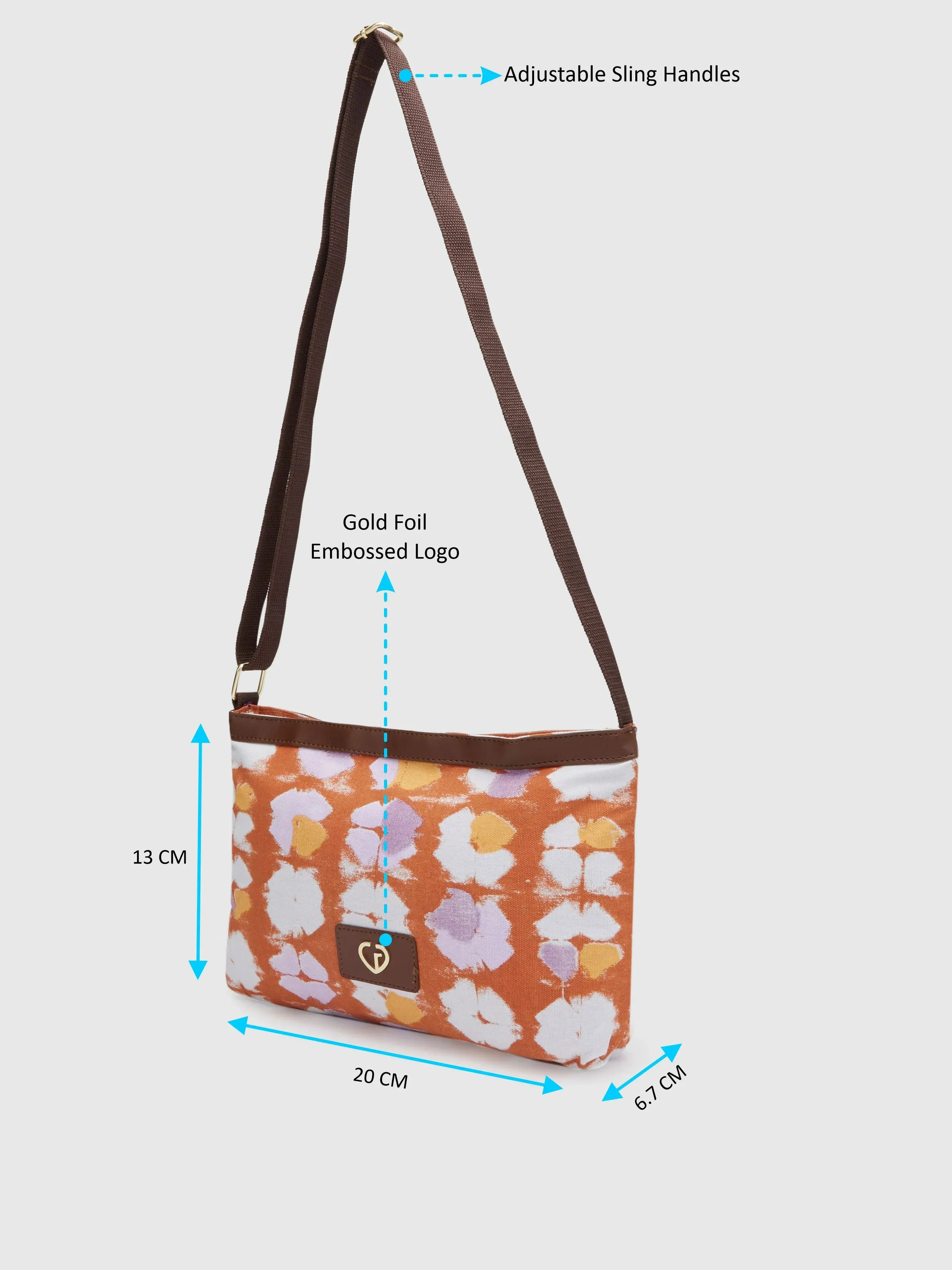 Caprese Enora Large Rust Sling Bag