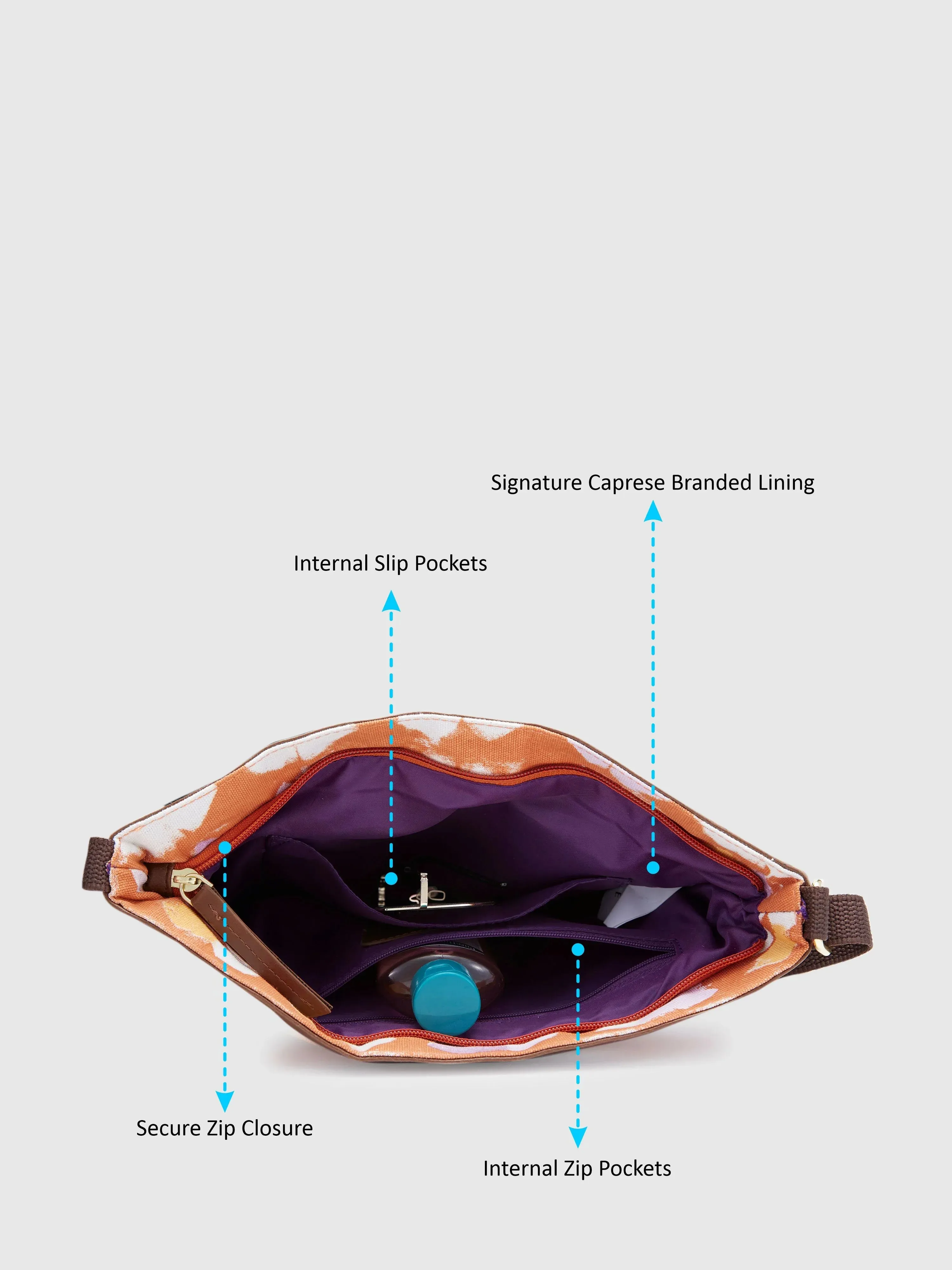 Caprese Enora Large Rust Sling Bag