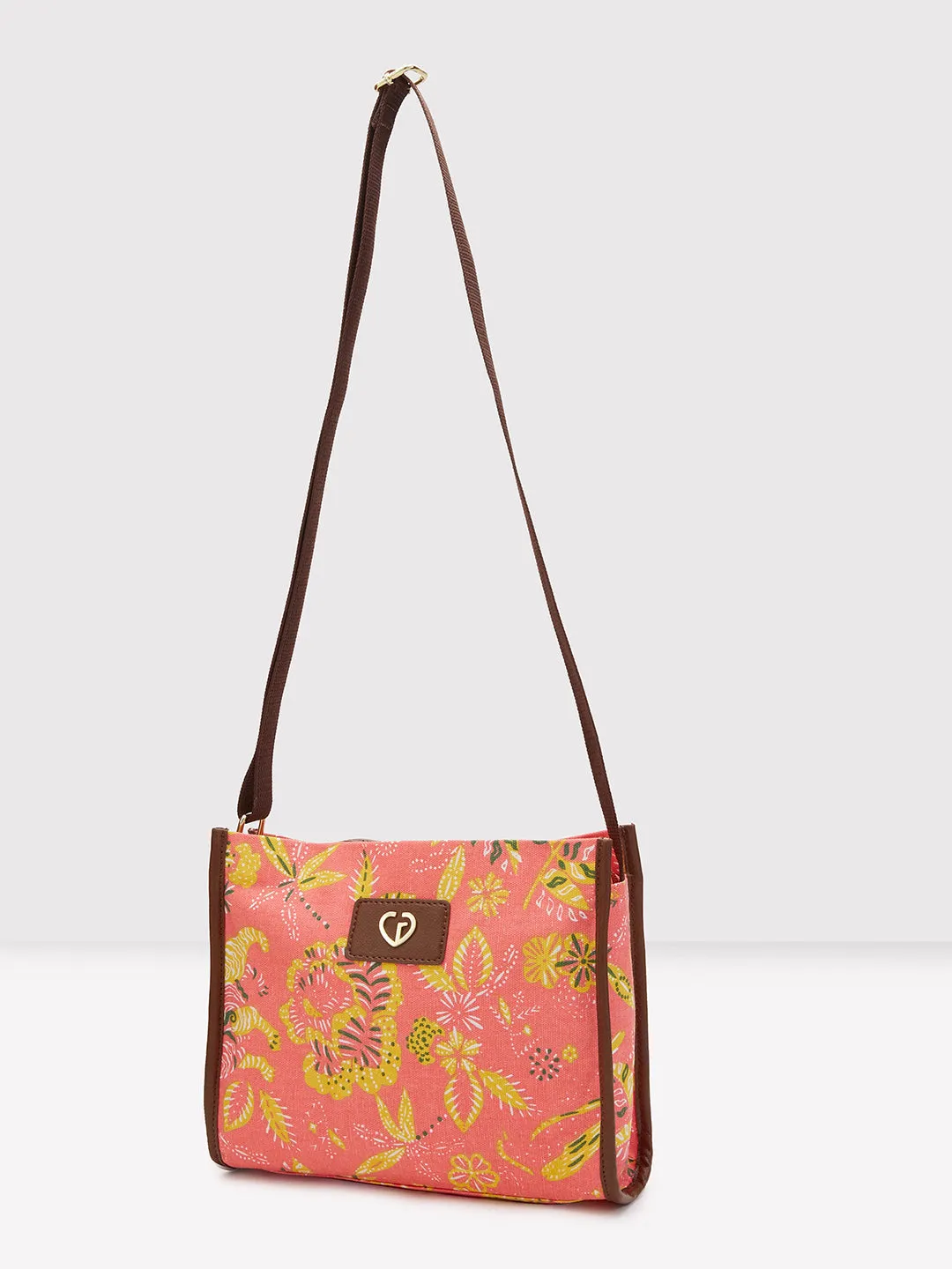 Caprese Hazel Medium Coral Sling Bag