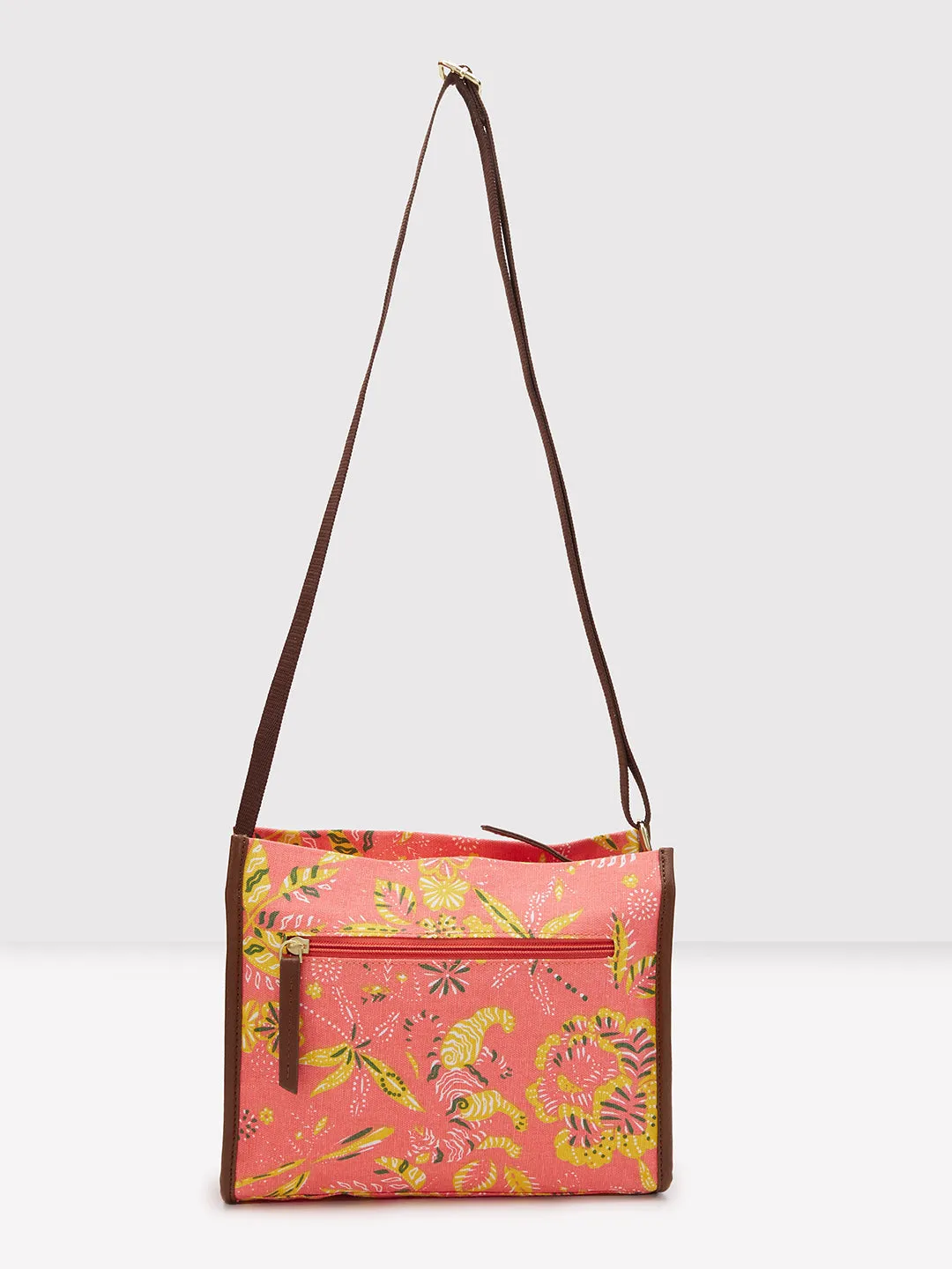 Caprese Hazel Medium Coral Sling Bag